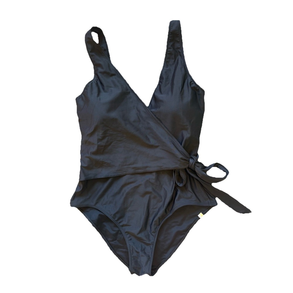 Summersalt Black Wrap One-Piece Swimsuit Size 12 Large